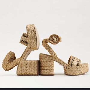 Sam Edelman Natural Braided Platform Heels
